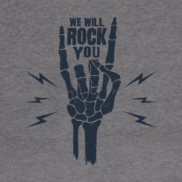 Funny Illustration. Skeleton Arm. We Will Rock You by SlothAstronaut